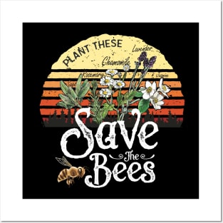 Vintage Plant These Save The Bees Gift Posters and Art